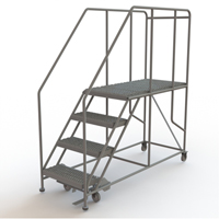 Mobile Work Platform, Steel, 4 Steps, 40" H, 47" D, 24" Step, Serrated Advanced Consulting and Training Ltd.
