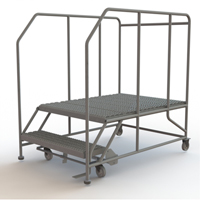 Mobile Work Platform, Steel, 2 Steps, 20" H, 48" D, 36" Step, Serrated Advanced Consulting and Training Ltd.