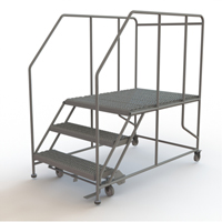Mobile Work Platform, Steel, 3 Steps, 30" H, 48" D, 36" Step, Serrated Advanced Consulting and Training Ltd.