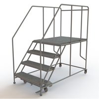 Mobile Work Platform, Steel, 4 Steps, 40" H, 48" D, 36" Step, Serrated Advanced Consulting and Training Ltd.