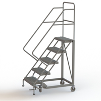 Safety Slope Rolling Ladder, 5 Steps, Serrated, 50° Incline, 50" High Advanced Consulting and Training Ltd.