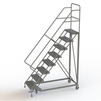 Safety Slope Rolling Ladder, 8 Steps, Serrated, 50° Incline, 80" High Advanced Consulting and Training Ltd.