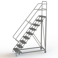 Safety Slope Rolling Ladder, 9 Steps, Serrated, 50° Incline, 90" High Advanced Consulting and Training Ltd.