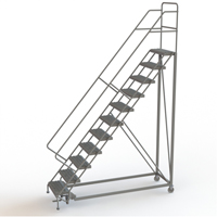 Safety Slope Rolling Ladder, 11 Steps, Serrated, 50° Incline, 110" High Advanced Consulting and Training Ltd.