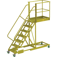 Cantilever Rolling Ladder, Supported, 7 Steps, 40" Platform Depth, 70" Platform Height Advanced Consulting and Training Ltd.