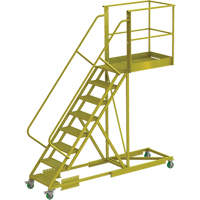 Cantilever Rolling Ladder, Supported, 8 Steps, 40" Platform Depth, 80" Platform Height Advanced Consulting and Training Ltd.