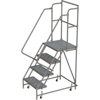 Deep Top Step Rolling Ladder, 4 Steps, 24" Step Width, 40" Platform Height, Steel Advanced Consulting and Training Ltd.