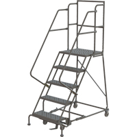 Deep Top Step Rolling Ladder, 5 Steps, 24" Step Width, 50" Platform Height, Steel Advanced Consulting and Training Ltd.