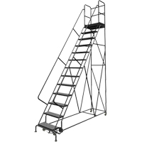 Deep Top Step Rolling Ladder, 13 Steps, 24" Step Width, 130" Platform Height, Steel Advanced Consulting and Training Ltd.