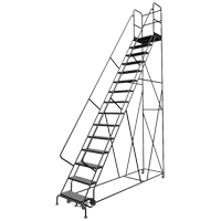 Deep Top Step Rolling Ladder, 15 Steps, 24" Step Width, 150" Platform Height, Steel Advanced Consulting and Training Ltd.