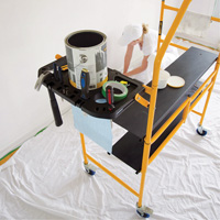 Jobsite Series 4' Safety Rail & Tool Shelf Scaffold Kit, Steel Frame, 49-1/2" D x 57-3/4" H Advanced Consulting and Training Ltd.