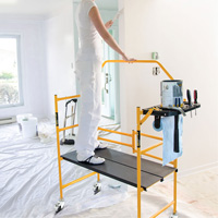 Jobsite Series 4' Safety Rail & Tool Shelf Scaffold Kit, Steel Frame, 49-1/2" D x 57-3/4" H Advanced Consulting and Training Ltd.