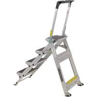 Tilt & Roll Step Stool Ladder, 4 Steps, 44.25" x 22.13" x 59" High Advanced Consulting and Training Ltd.