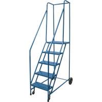 Rolling Step Ladder, 5 Steps, 18" Step Width, 46" Platform Height, Steel Advanced Consulting and Training Ltd.