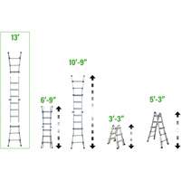 &eacute;chelle t&eacute;lescopique multipositions, 2,916' - 9,75', Aluminium, 300 lb, CSA calibre 1A Advanced Consulting and Training Ltd.
