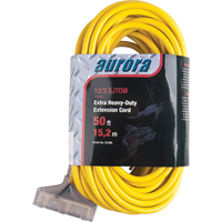 Vinyl Extension Cord with Light Indicator, Outdoor, SJTOW, 12/3 AWG, 15 A, 3 Outlet(s), 50' Advanced Consulting and Training Ltd.